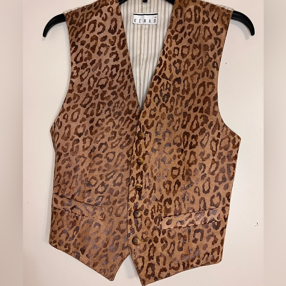 Kenar Brown Leopard Print Vest